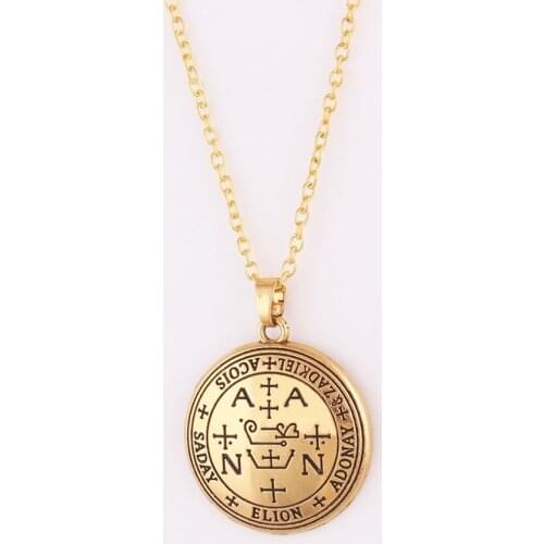 Link Chain Ancient Rune Pattern Archangel ZADKIEL Angelic Amulet Taliman Religions Viking Necklace Dropshipping