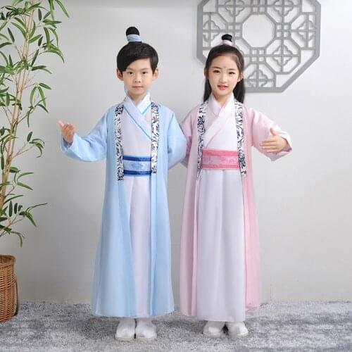 Kids Hanfu Performance Costumes Girls Princess Baby Traditional Chinese Stage Dance Dress Baby Classic Vintage Style Temperament