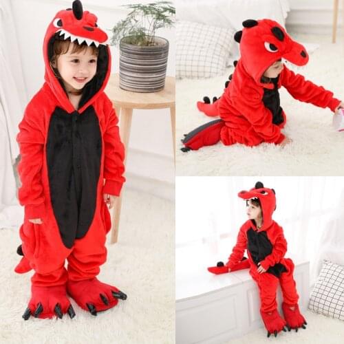 Childrens Pajamas For Boys Girls Unicorn Pajamas Flannel Kids Stitch Suit Animal Sleepwear Winter Cat Onesies Dropshipping