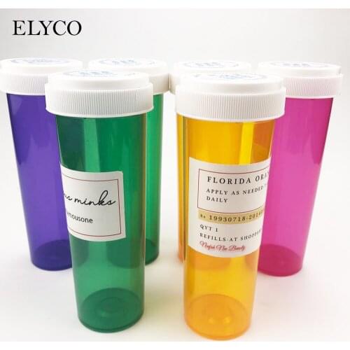 ELYCO Pill bottle Eyelash Packaging Box Custom Logo Fake 3d Mink eyelashes Boxes Faux Cils lash stripe Empty Case