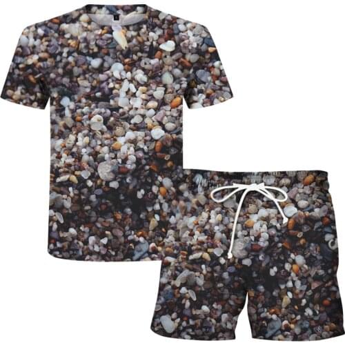 Mens Clothing Summer 3D Natrual Design Print Fashion Home Casual Daily Male Sets Over Size Tshirts And Short Pants