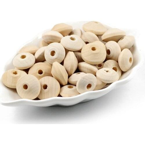 HGKLBB Wooden Flat Round Beads Loose Spacer Eco-Friendly Natural-Color Wood Beads for Jewelry Making bracelet DIY Accessories