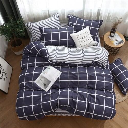 Sisher Simple Bedding Set with Pillowcase Duvet Cover Sets Bed Linen Sheet Single Double Queen King Size Quilt Covers Bedclothes