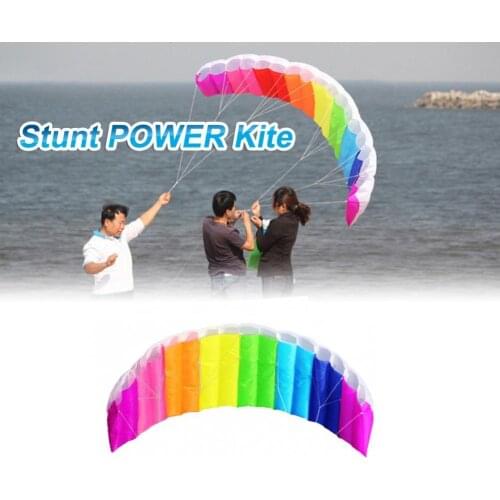 Creative Rainbow Power Kites Colorful Large Fast Speed Rainbow Dual Line Soft Stunt Flying Kite Kids Flying Gifts Outdoor Games