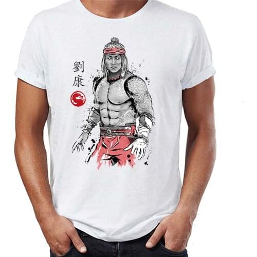 Mens T Shirt Watercolor Mortal Kombat Liu Kang Scorpion Awesome Illustration Artwork Printed Tee