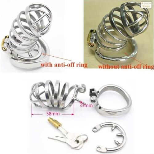 New Style Male Chastity Device Round Penis Rings Metal Cock Cage with Catheters Barbed Anti-off Ring Sex Toys for Men