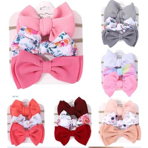 Big Bows Baby Headband Newborn Top Knot Elastic Hair Band Solid Flower Hairband Turban Baby Girl Hair Accessories Headwrap