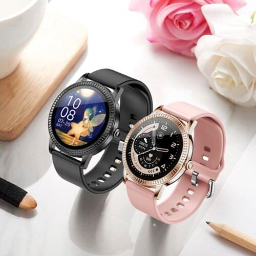 FEOOE Women Smart Watch Full Touch Screen IP67 Waterproof tracker Heart Rate Blood Pressure Smartwatch For Android IOS YD