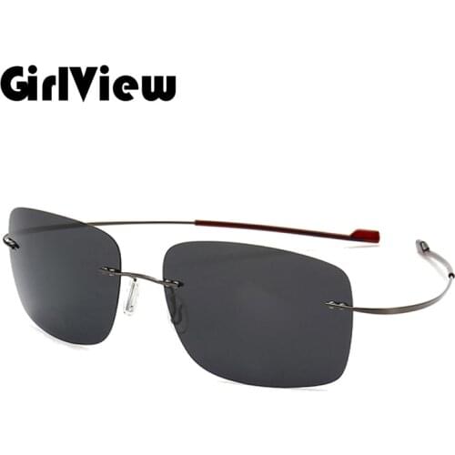 GirlView Polarized Coated Sunglasses 100% Pure Titanium Rimless Sunglasses UV Protection UV400