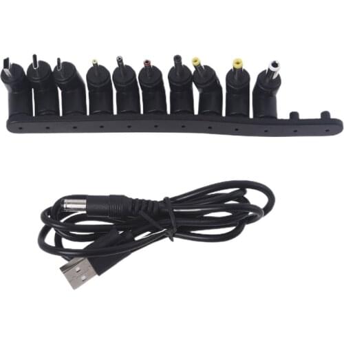 10in1 USB to 5.5x2.1/2.5/4.8x1.7/4.0x1.7/4.0x1.35/3.5x1.35/3.0x1.1/2.5x0.7/Micro USB/Type C/Mini USB Elbow Power Cable