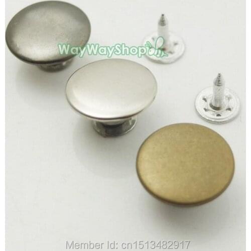 100 Sets 0.67'' 17mm Look Inside Fine Jean Tack Snap Button Stud Rivet NO-SEW Nickle Bronze Nickle-Black Choice
