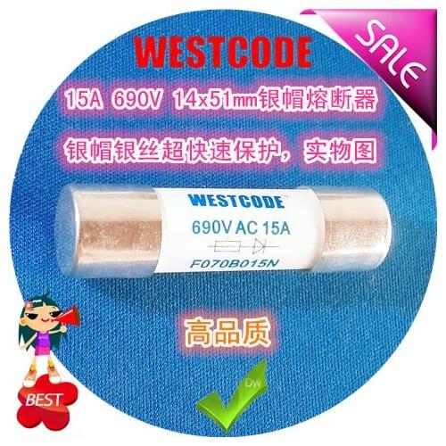 15A 690V 14x51mm aR Fast Fuse Tube Silver Cap Fuse