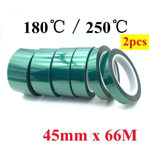 45mm x 66m Green PET Film Tape High Temperature Heat Resistant PCB Solder Plating Spray Paint Insulation Protection