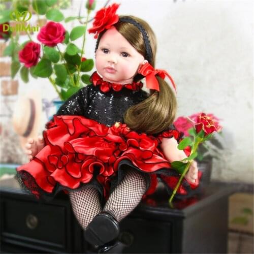60cm Silicone Reborn Baby Doll Toys Like Real Vinyl Girls Princess Toddler Babies Dolls Bonecas Birthday Gift bebes reborn bon