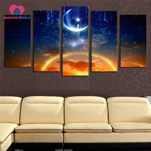 Triptych diamond embroidery landscape universe mosaic almaznaya 5d diy diamond painting Cross Stitch Sets mosaic pattern gifts