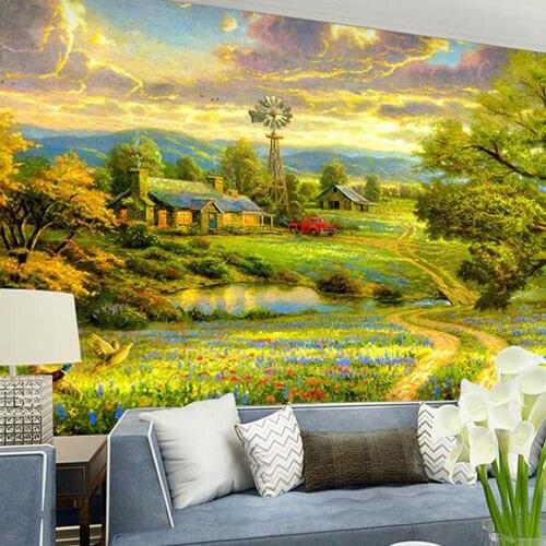 American Style Photo Mural Embossed 3D Landscape Wall Mural Wall Covering Murals for Living Room Wallpaper for walls 3 d Roll