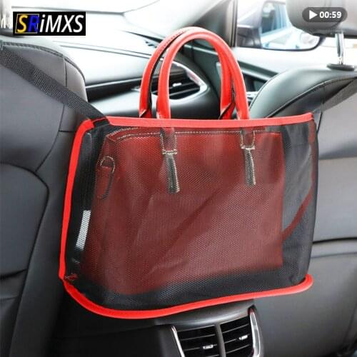Car net pocket handbag holder universal multi-function car storage bag seat storage net pocket interior supplies car supplies