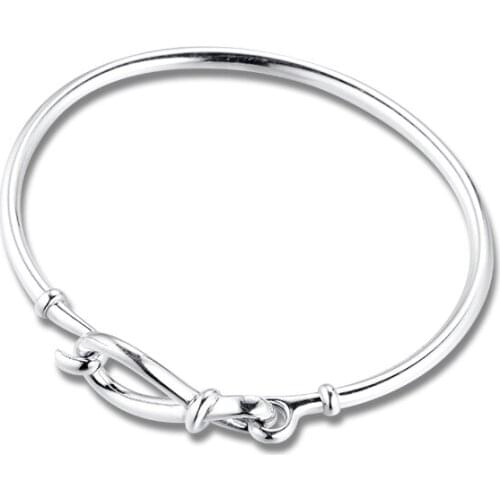 Infinity Knot Bangle for Women 925 Silver Bracelets Jewellry Fashion Accessories Gifts