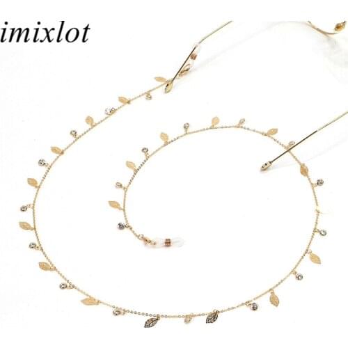 Imixlot 70cm Simple Metal Leaves Tassel Glasses Chain Unisex Fashion Non-Slip Sunglasses Lanyard Necklace Eyewear Accessories