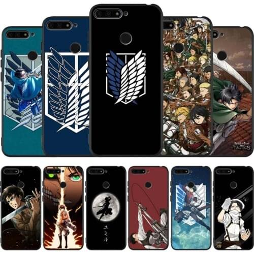 Anime Japanese attack on Titan Black Phone Case For Honor 30 20 Pro 8X 9X X10 10 20 Lite 10i Nova 5T Y6 7 9 Prime 2019 TPU