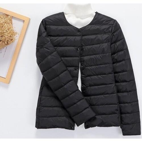 Spring Autumn Short Female Down Coats Portable Matt Fabric Casual Duck Down Coat Woman Ultra Light Down Jacket