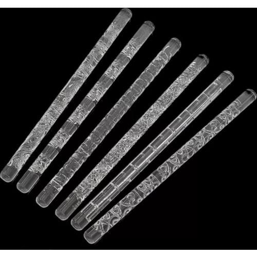 Lychee Life Transparent Acrylic Wave Pattern Rolling Pin Polymer Clay Tools DIY Embossing Texture Print Polymer Clay Tool