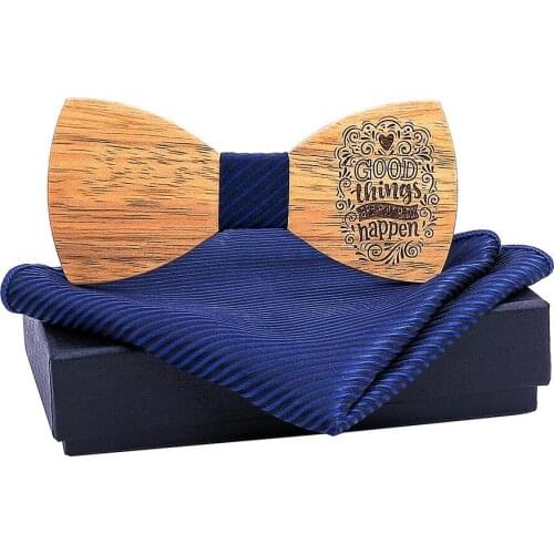 Fashion Formal Dress Neck Tie Men Accessories Pocket Square Bowtie Wooden Bow Tie Mens Knit Ties Handmade Mens Gifts