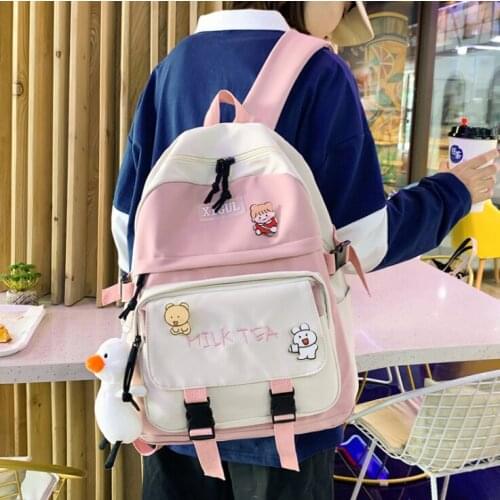 Fashion Backpack Waterproof Student Schoolbag Men Black Nylon Cute Women For Teenage Girls School Mochila Rucksack
