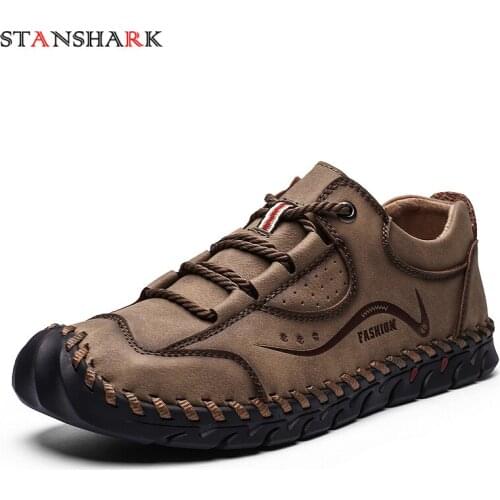 2020 Spring Autumn Mens High Quality Summer Shoes Leather Breathable Hanmade Male Shoes Casual Lightweight Shoes Size 39-48