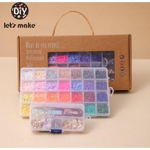 Lets Make DIY Bracelet Making Kit Beads Toys Beaded Childrens Toy Creative Clay Beads Crafts Making Bracelet Necklace Jewelry