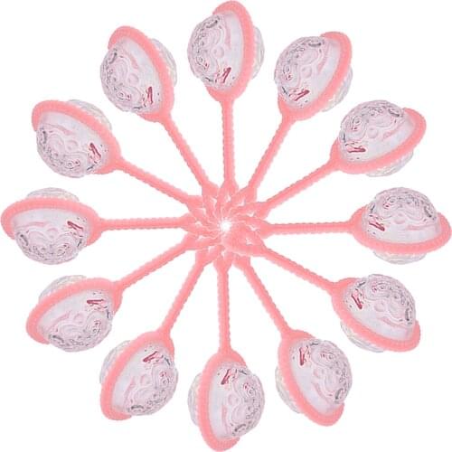 Pack of 12 Flower Mini Rattles Baby Shake Bells Baby Shower Christening Table Decor 2.56