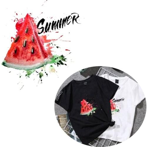 Summer Watermelon Applique Patches On Clothes Iron-on Transfers For Clothing Letter Stickers Heat Transfers For Clothes Stripes
