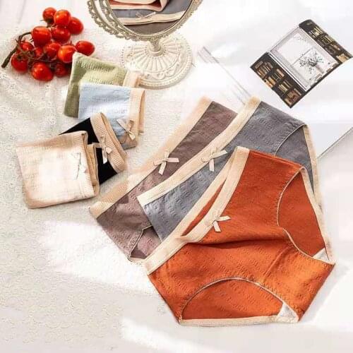 New Fashion Women Panties Sexy Bowknot Cotton Brief Underpants Ladies Seamless Lingerie Underwear Gifts