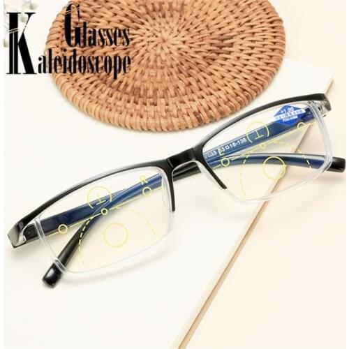 Anti Blue Light Reading Glasses Women Progressive Multifocal Presbyopia Eyewear Hyperopia Prescription Eyeglasses +1.0 1.5 2.0