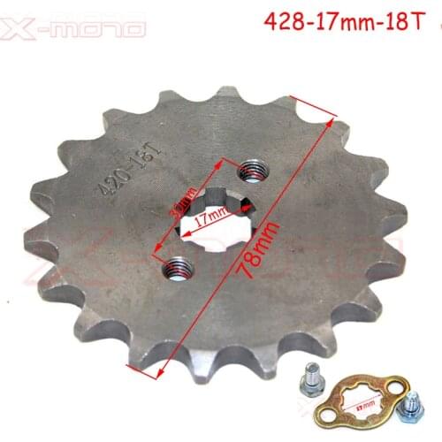 428 -17mm Front sprocket From 18 tooth chain gear hole dirt bike motorcycle scooter