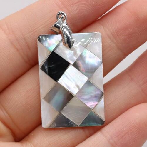 Natural SeaShell Pendants Rectangle Sandy beach Shell Charms for Prevalent Jewelry Making Necklace Earrings Accessories
