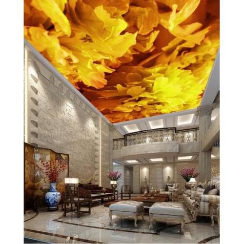 Custom photo wallpaper 3D stereoscopic golden flower 3d wallpaper living room 3d mural wallpaper