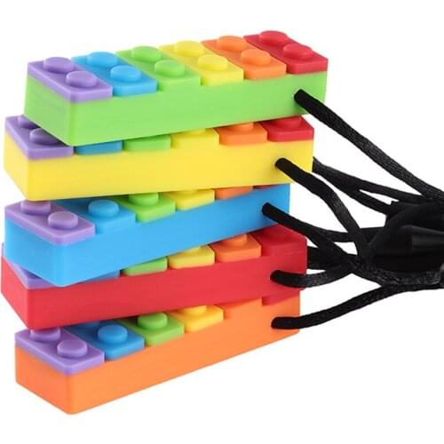 DIY Necklace Teether for Sensory Chewing Food Grade Silicone Necklace Nursing Teether Molar Pacifier Clip Baby Care