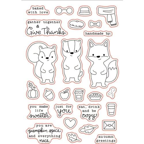 11x16 Three foxes Transparent Clear Silicone Stamp Seal for DIY scrapbooking photo album Decorative clear stamp