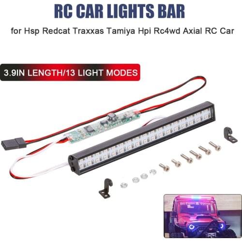 RC LED Lights Bar 100mm Metal Roof Lamp Light Headlight 34LEDs Light for 1/10 Traxxas TRX4 Trx6 RC 4WD Tamiya SCX10 HPI RC Car