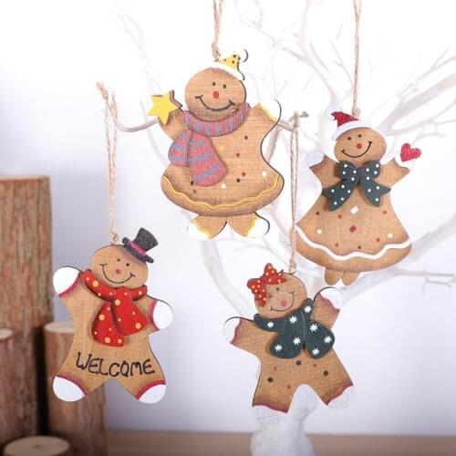 Christmas Decorations Wooden Biscuit Theme Pendants Christmas Tree Decoration Pendants Decoration Supplies