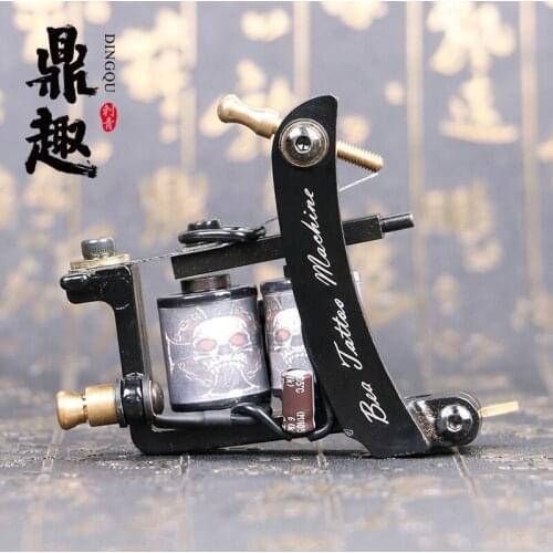 Wrap Coil Tattoo Machine 10 Wrap Shader Handmade Tattoo Machine Gun Iron Machine for Tattoo Kit TM8707