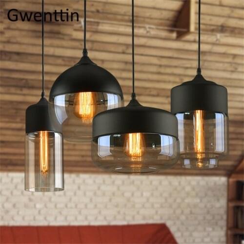 Modern Glass Pendant Lights Led Nordic Loft Industrial Decor Hanging Lamp for Kitchen Bedroom Home Lighting Fixtures Luminaire