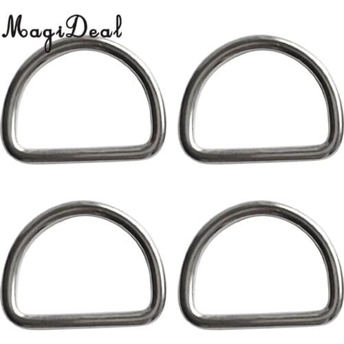 MagiDeal Heavy Duty 4Pcs Diving Scuba D Ring for 30mm Webbing - Marine 316 Stainless Steel for industrial Snorkeling Application