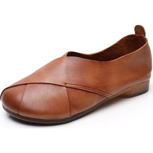 Comfortable Lace-Up Flat Shoes With Leather Non-Slip Soft Soles