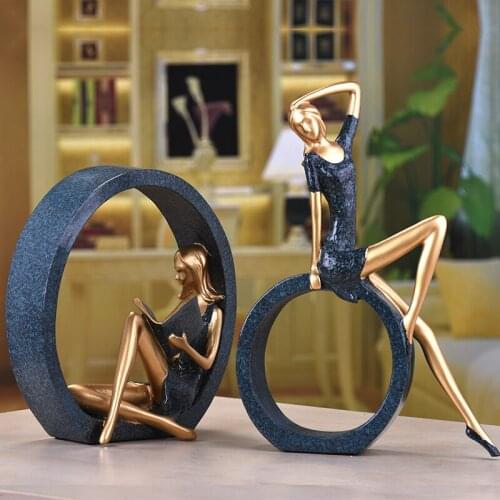 European style living room TV cabinet Home Furnishing jewelry ornaments crafts decoration art of modern Home Furnishing abstract