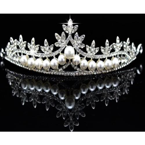 Brides Jewelry Alloy Rhinestone Bright Pearl Hair Comb Crown Phoenix Crown Wedding Dress Accessories 180706-1