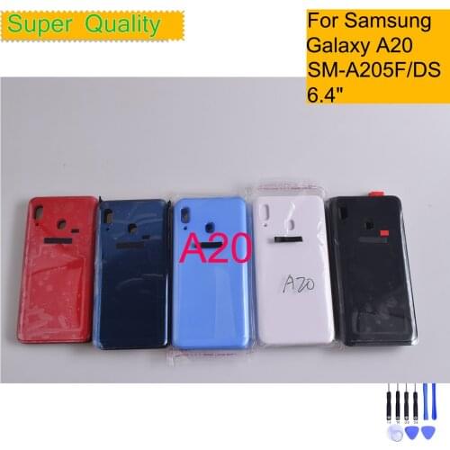 For Samsung Galaxy A20 A205 A205F Housing Back Cover Case Rear Battery Door Chassis Housing Replacement