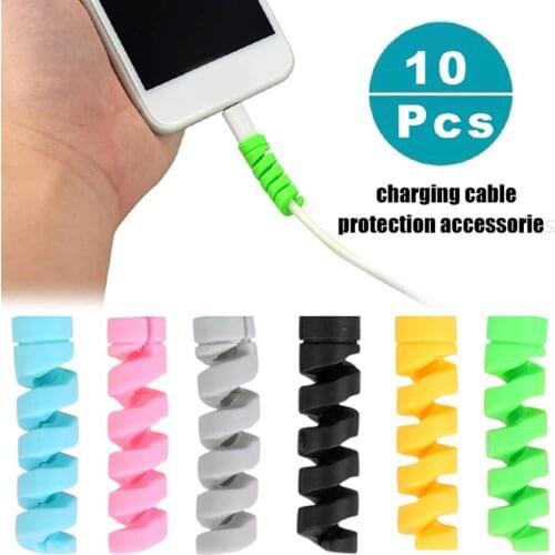 10Pcs Charging Cable Protector Saver Cover For Apple iPhone USB Charger Cable Cord Adorable Protective Sleeve For Phones Cable