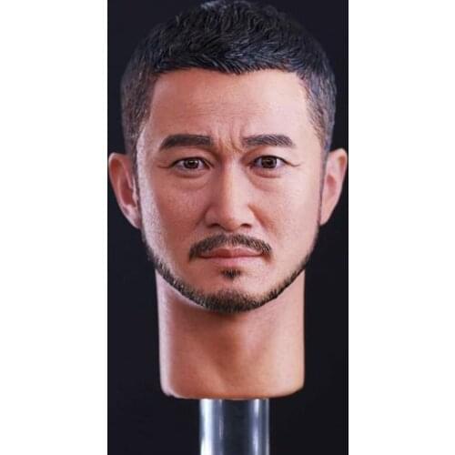 1/6 Scale Male Head Sculpt Head Carved Model Asian Tough Guy Wu Jing Jason Wu Head Carved Model for 12'' Body